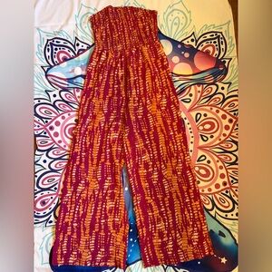 SHEIN Purple & Orange tie-dye Smocked Jumper